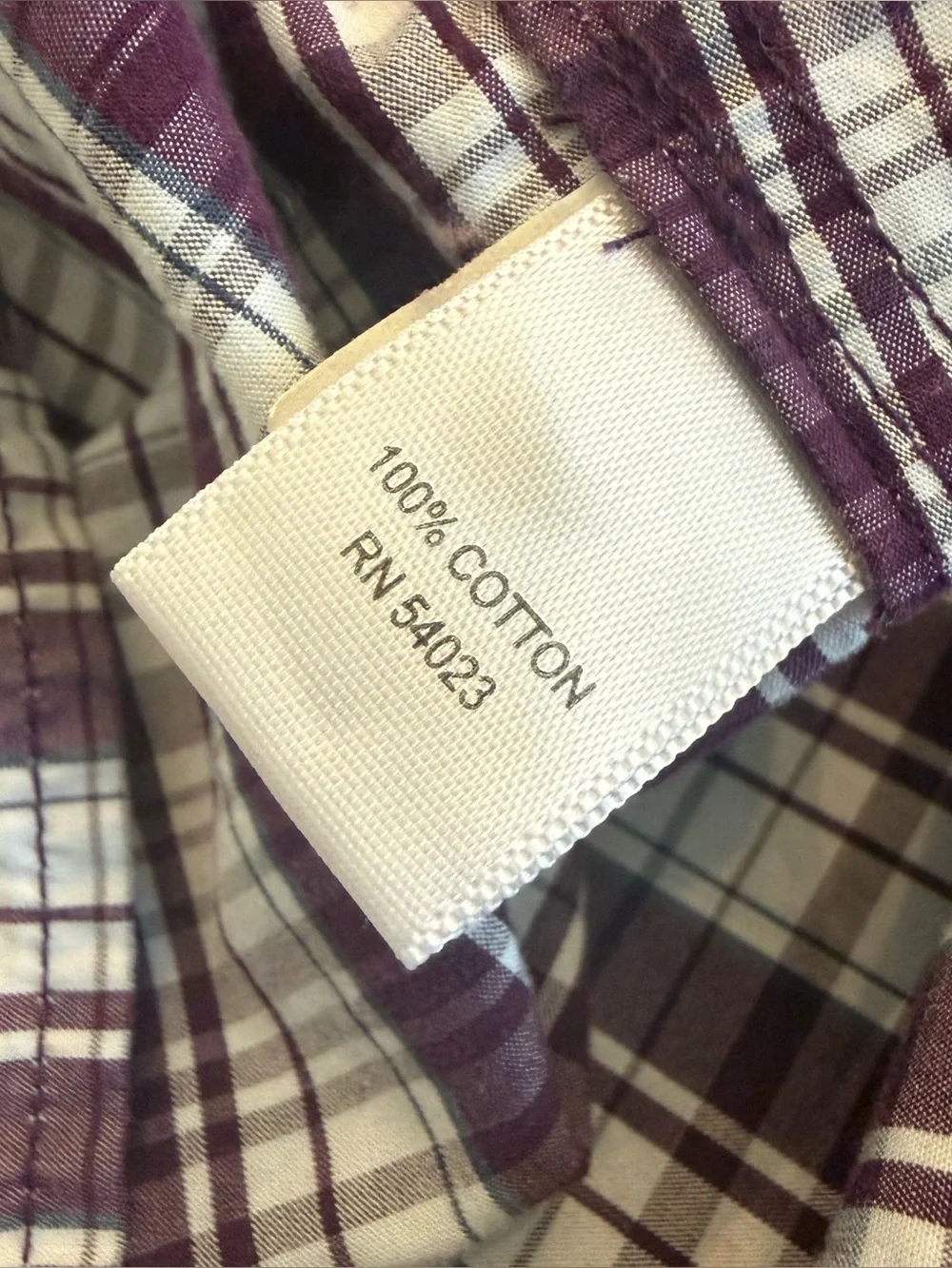 Banana Republic Men’s Button Up Long Sleeve Shirt Sz M Purple White Plaid
